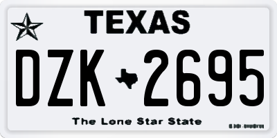 TX license plate DZK2695