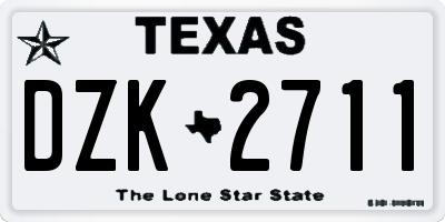 TX license plate DZK2711