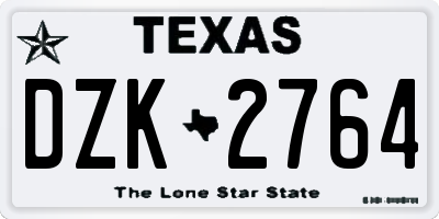 TX license plate DZK2764