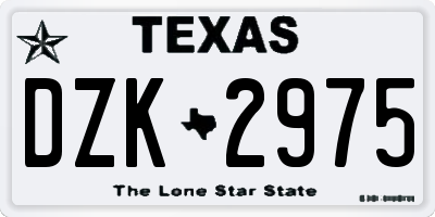TX license plate DZK2975
