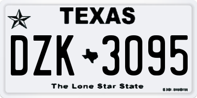 TX license plate DZK3095