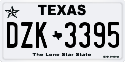 TX license plate DZK3395