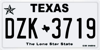 TX license plate DZK3719