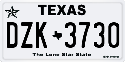 TX license plate DZK3730