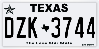TX license plate DZK3744