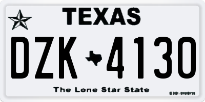 TX license plate DZK4130