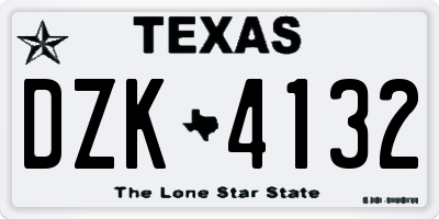 TX license plate DZK4132