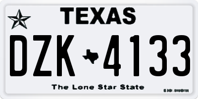 TX license plate DZK4133