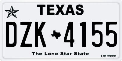 TX license plate DZK4155
