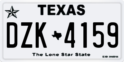 TX license plate DZK4159