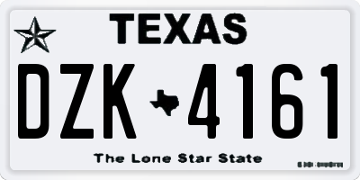 TX license plate DZK4161