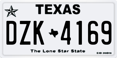 TX license plate DZK4169