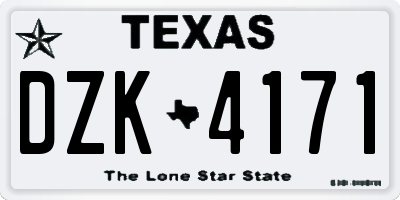 TX license plate DZK4171