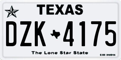 TX license plate DZK4175