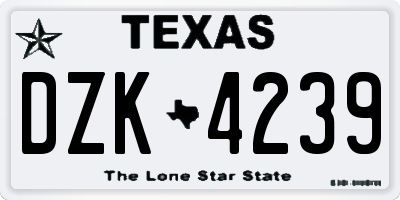 TX license plate DZK4239