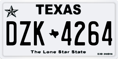 TX license plate DZK4264