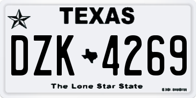 TX license plate DZK4269