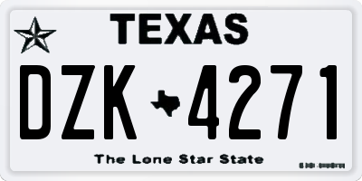 TX license plate DZK4271