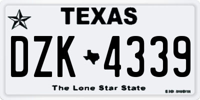 TX license plate DZK4339
