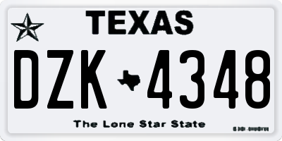TX license plate DZK4348