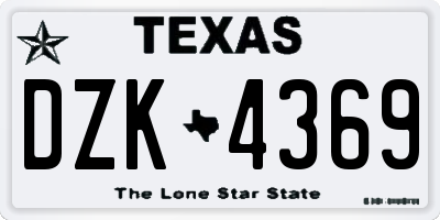 TX license plate DZK4369