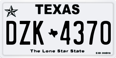 TX license plate DZK4370
