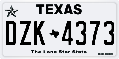 TX license plate DZK4373