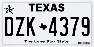 TX license plate DZK4379