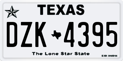 TX license plate DZK4395