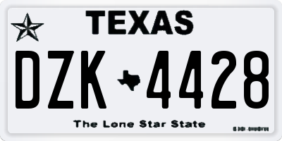 TX license plate DZK4428