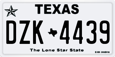 TX license plate DZK4439