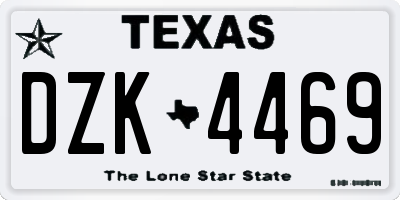TX license plate DZK4469