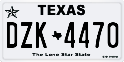 TX license plate DZK4470