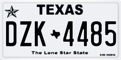TX license plate DZK4485