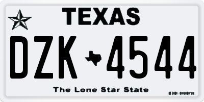 TX license plate DZK4544