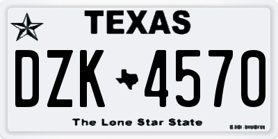 TX license plate DZK4570