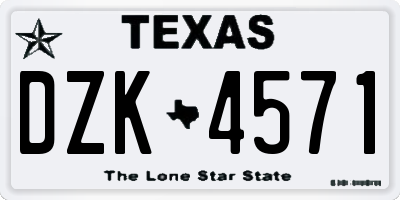 TX license plate DZK4571