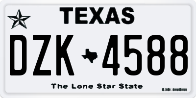 TX license plate DZK4588