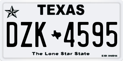 TX license plate DZK4595