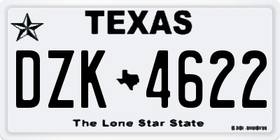 TX license plate DZK4622