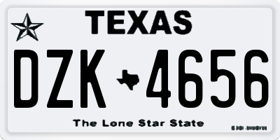TX license plate DZK4656
