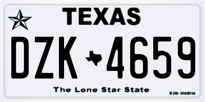 TX license plate DZK4659