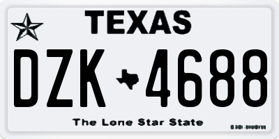 TX license plate DZK4688