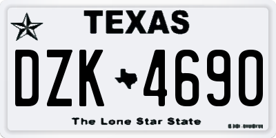 TX license plate DZK4690