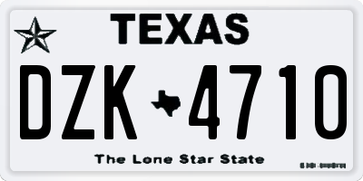 TX license plate DZK4710