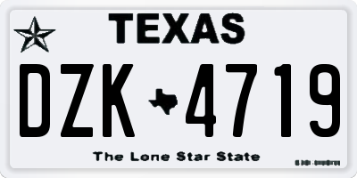 TX license plate DZK4719