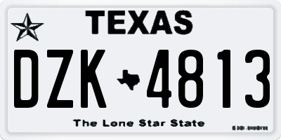 TX license plate DZK4813