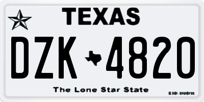 TX license plate DZK4820