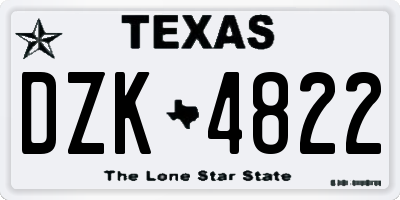 TX license plate DZK4822