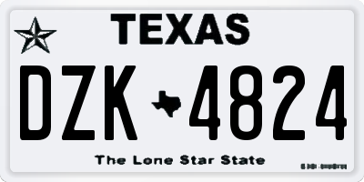 TX license plate DZK4824